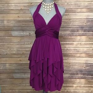 Betsey & Adam Formal Halter Ruffled Dress